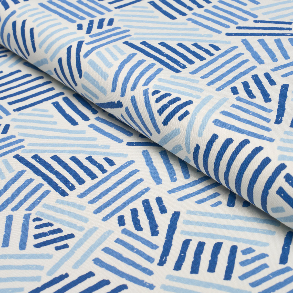 Purchase 183161 | Hatchmark Hand Print, Blues - Schumacher Fabric