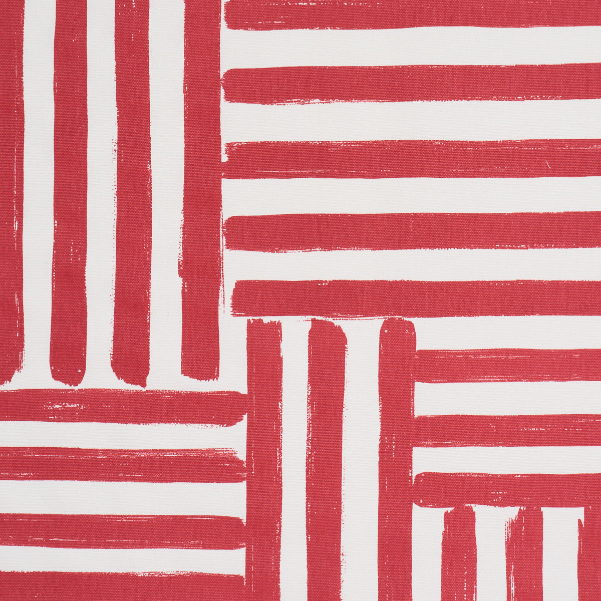 Purchase 183172 | Parson'S Stripe Hand Print, Red - Schumacher Fabric