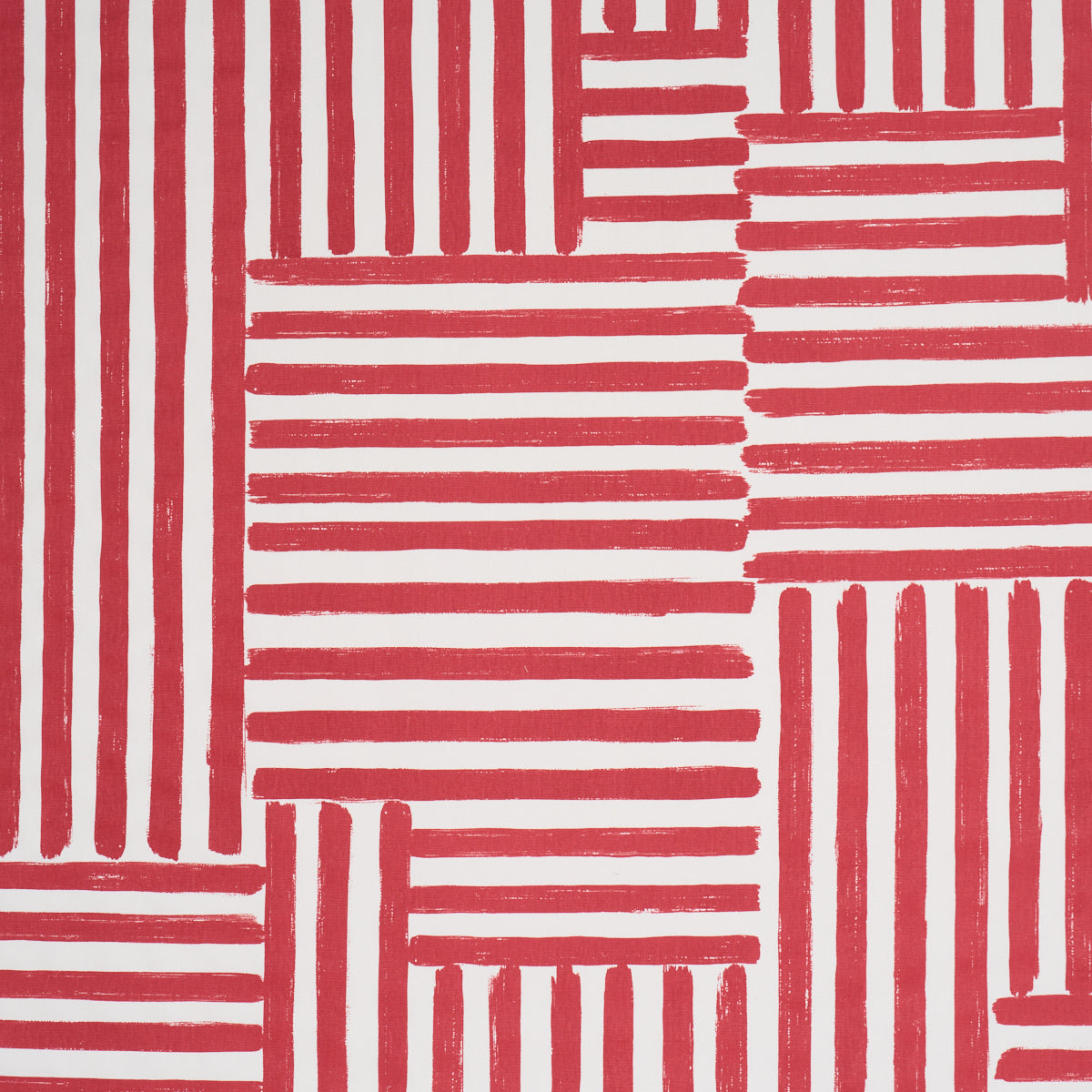 Purchase 183172 | Parson'S Stripe Hand Print, Red - Schumacher Fabric