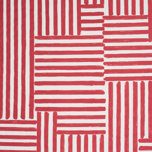 Purchase 183172 | Parson'S Stripe Hand Print, Red - Schumacher Fabric