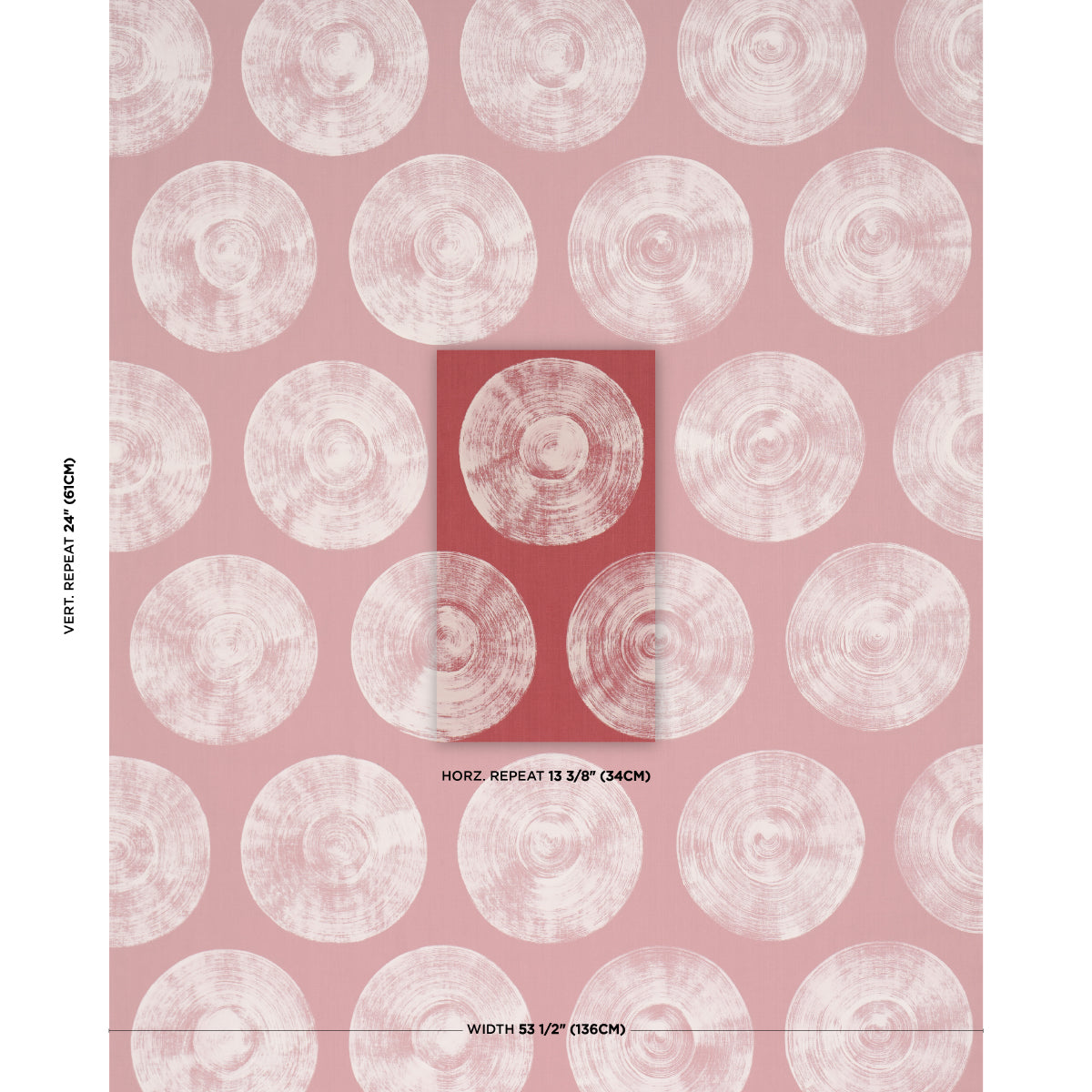 Purchase 183182 | Painted Circles, Red - Schumacher Fabric