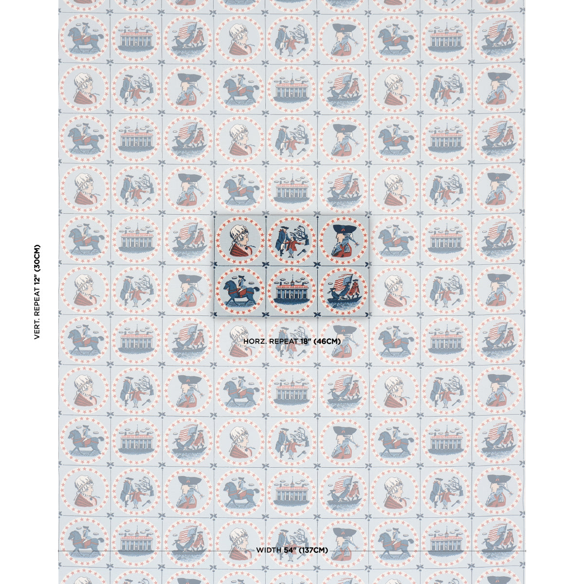 Purchase 183220 | George Washington, Sky - Schumacher Fabric