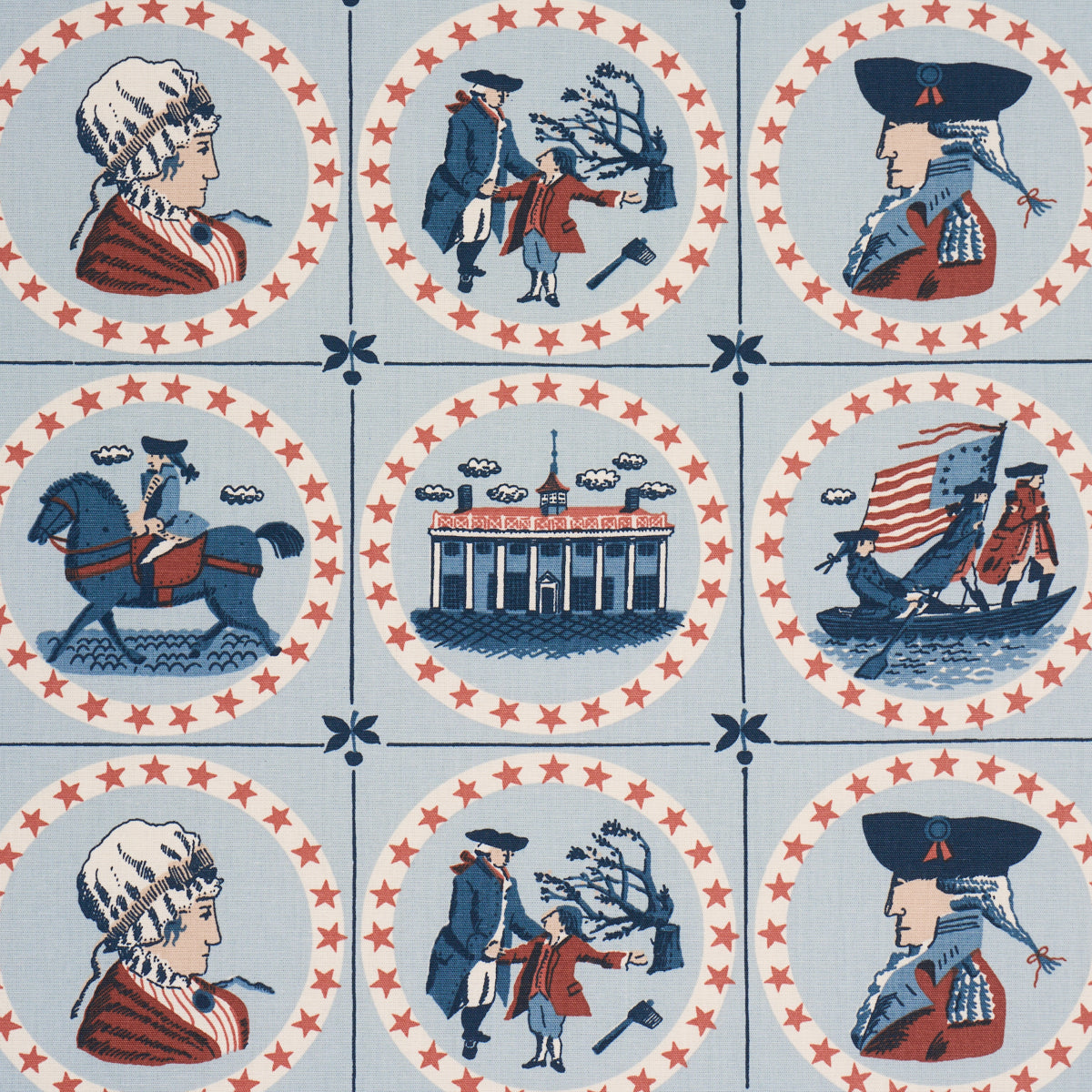 Purchase 183220 | George Washington, Sky - Schumacher Fabric