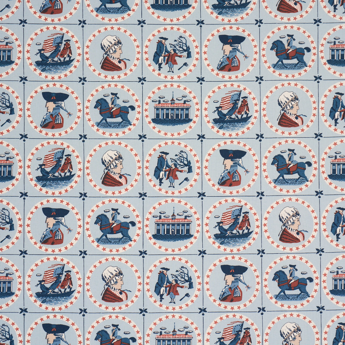 Purchase 183220 | George Washington, Sky - Schumacher Fabric