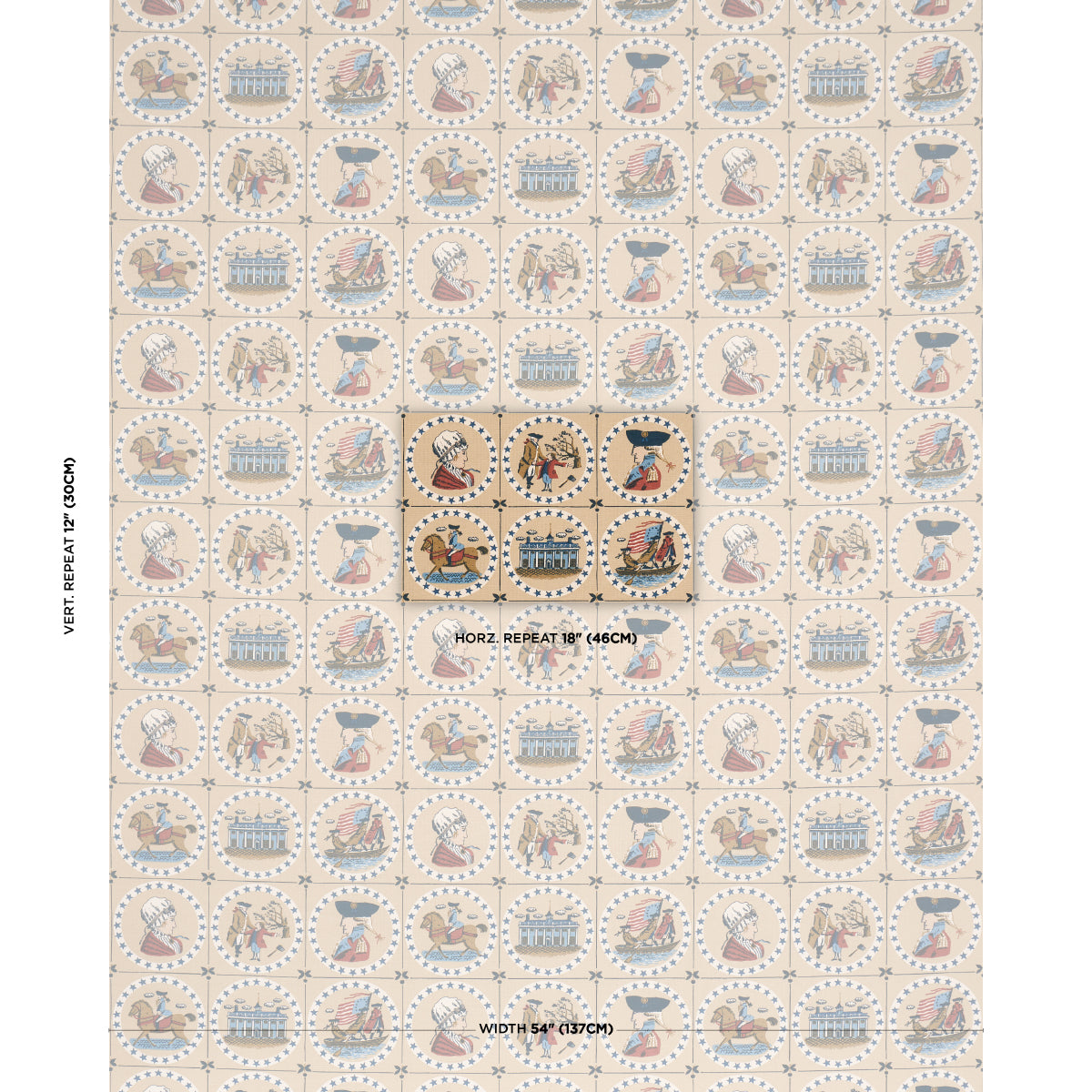 Purchase 183222 | George Washington, Neutral - Schumacher Fabric