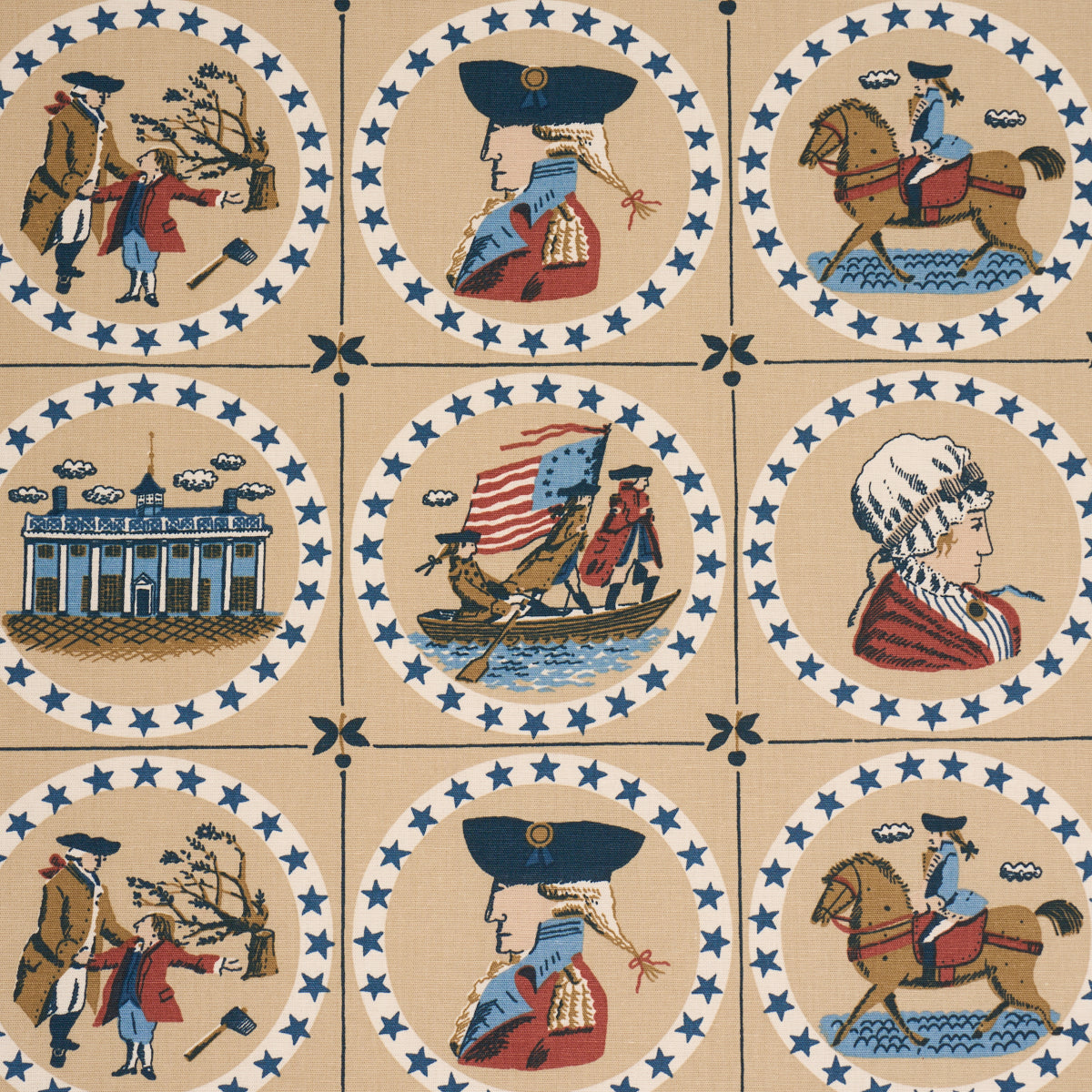 Purchase 183222 | George Washington, Neutral - Schumacher Fabric