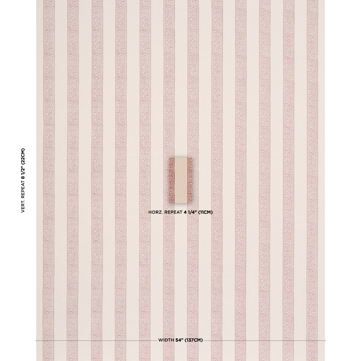 Purchase 183240 | Mahdavi Stripe Hand-Block Print, Red - Schumacher Fabric