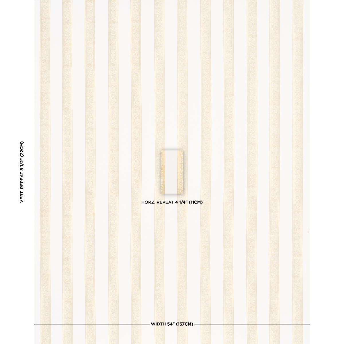 Purchase 183241 | Mahdavi Stripe Hand-Block Print, Yellow - Schumacher Fabric