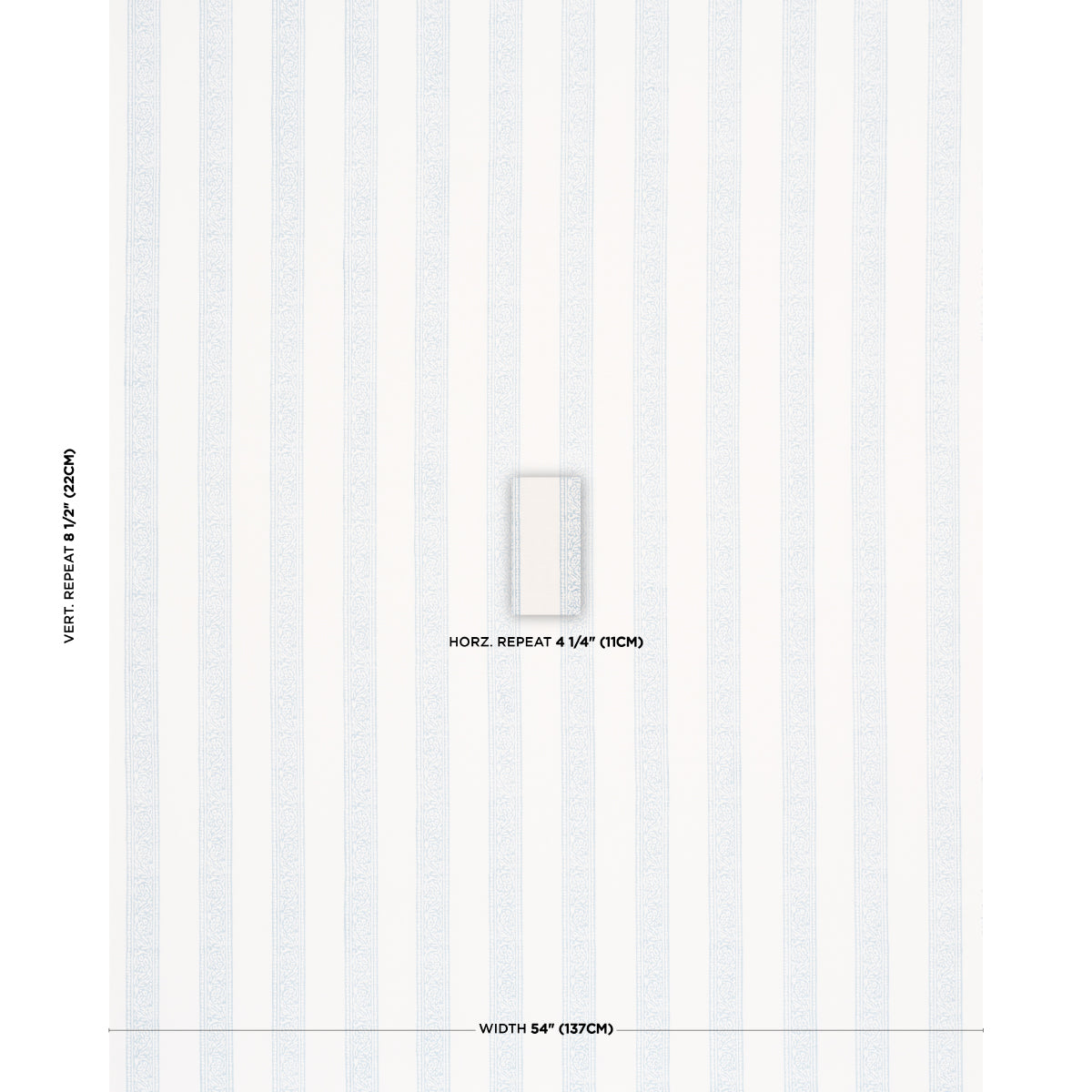 Purchase 183242 | Mahdavi Stripe Hand-Block Print, Sky - Schumacher Fabric