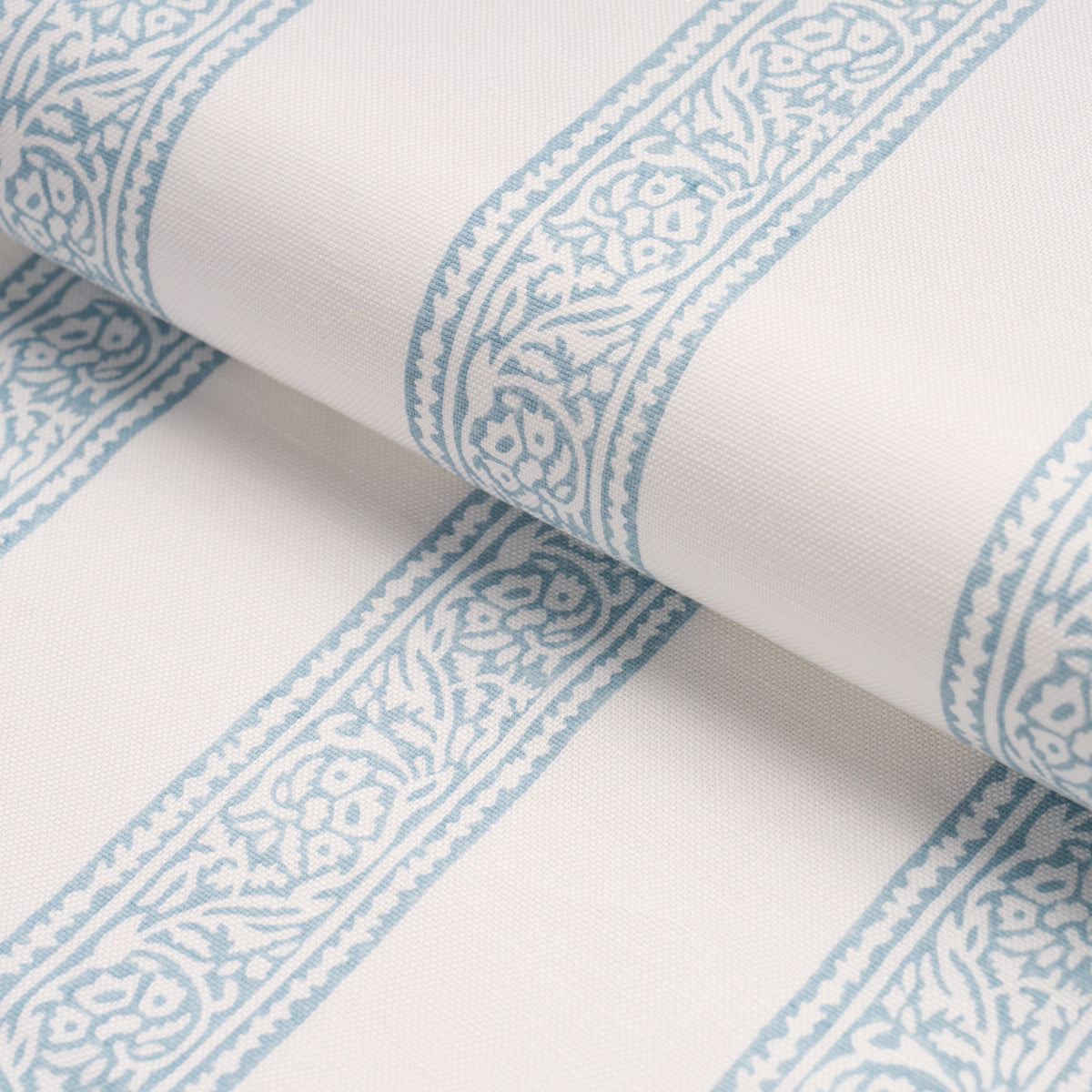 Purchase 183242 | Mahdavi Stripe Hand-Block Print, Sky - Schumacher Fabric