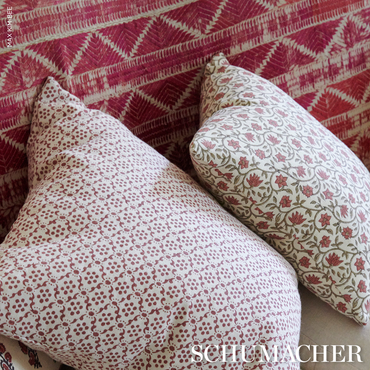 Purchase 183250 | Malaya Hand-Block Print, Red - Schumacher Fabric