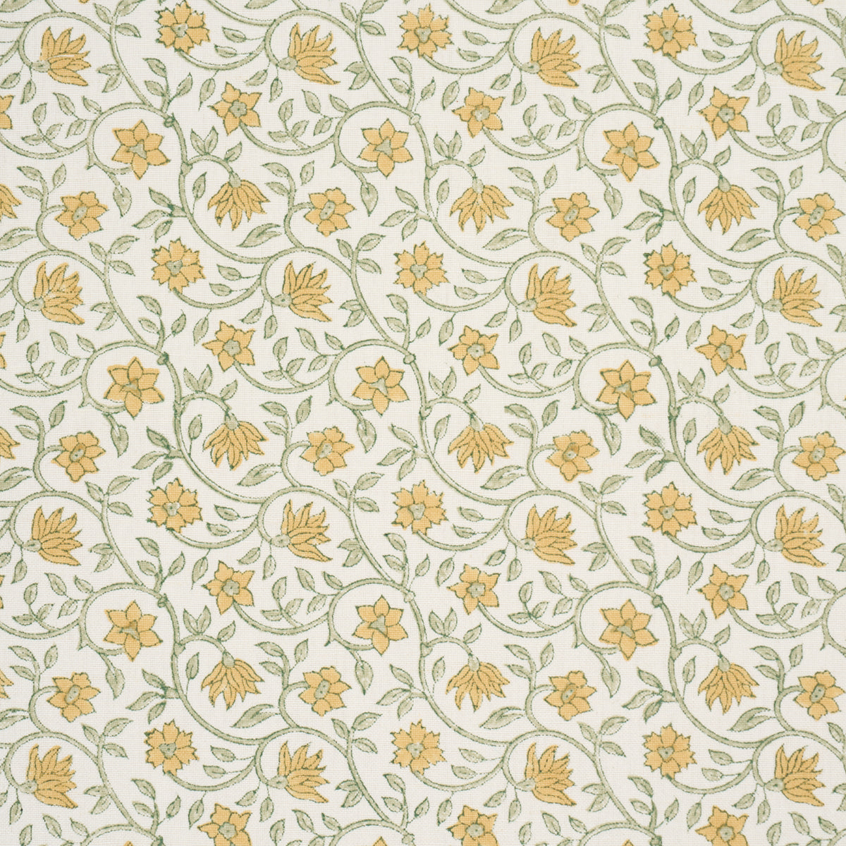 Purchase 183252 | Malaya Hand-Block Print, Yellow - Schumacher Fabric