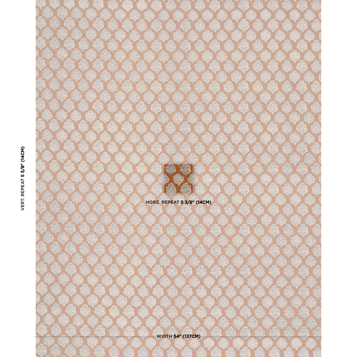 Purchase 183272 | Manali Hand-Print, Spice & Indigo - Schumacher Fabric