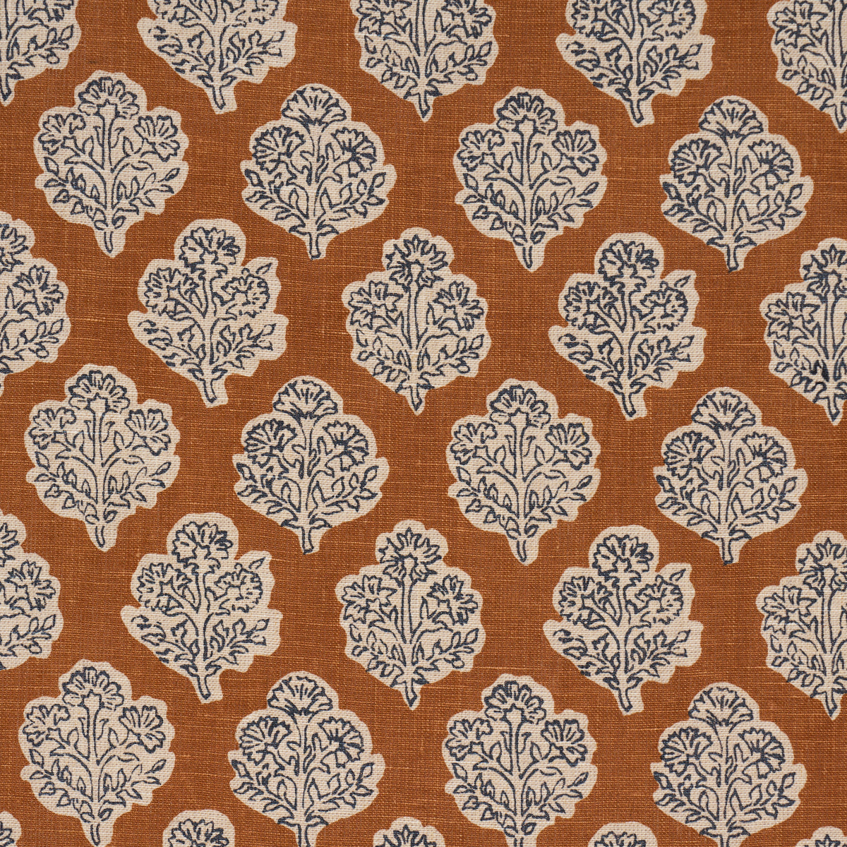 Purchase 183272 | Manali Hand-Print, Spice & Indigo - Schumacher Fabric