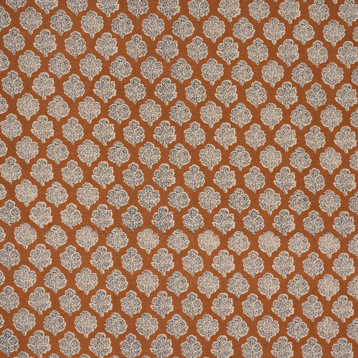 Purchase 183272 | Manali Hand-Print, Spice & Indigo - Schumacher Fabric
