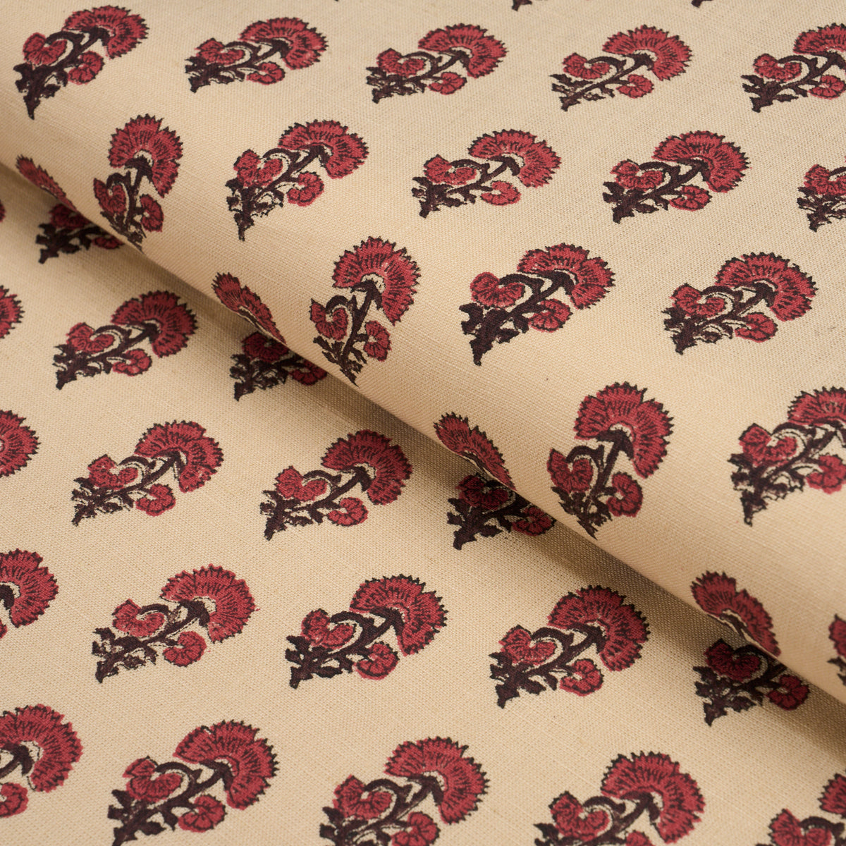 Purchase 183280 | Kaasni Hand-Block Print, Red - Schumacher Fabric
