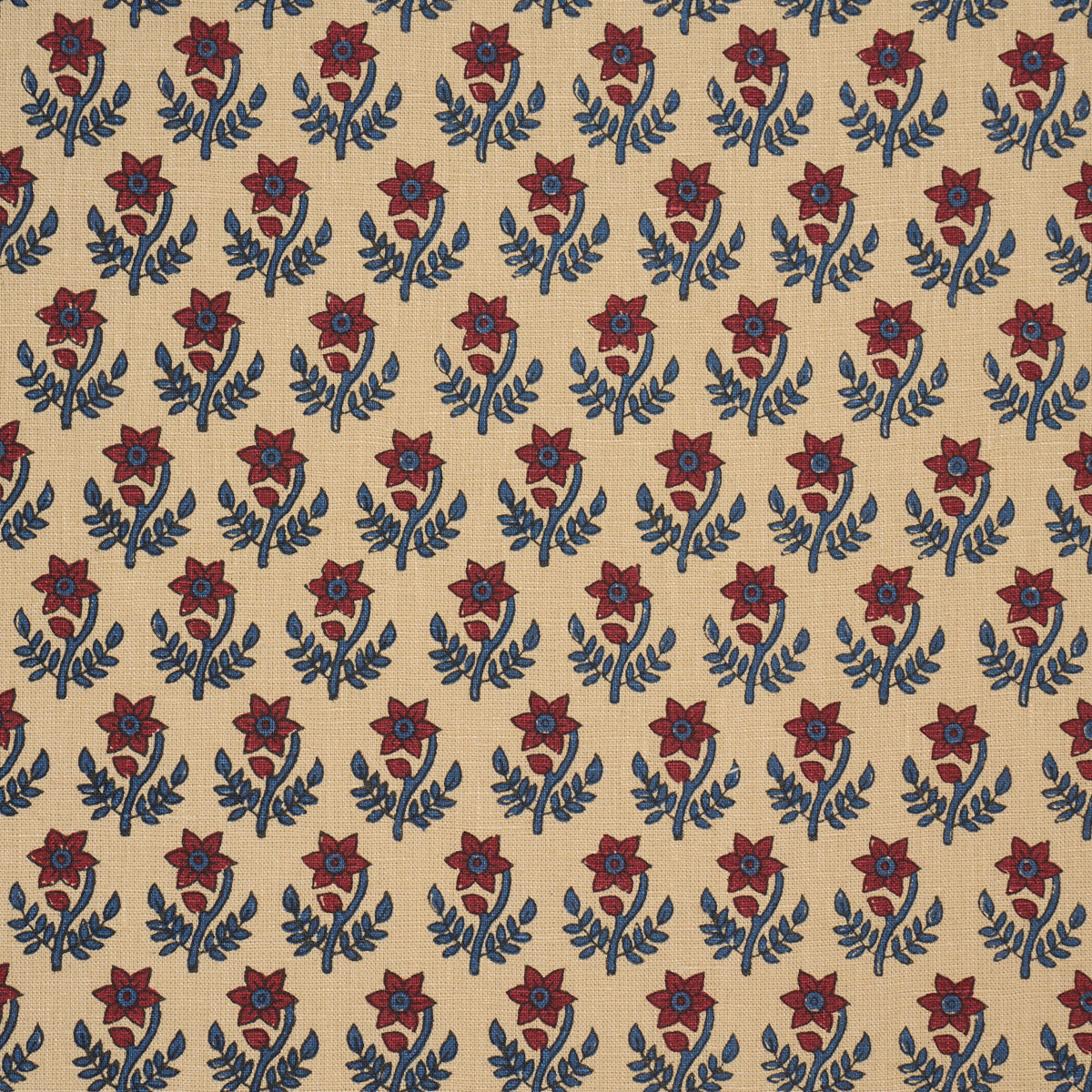Purchase 183291 | Amisha Hand-Print, Red & Indigo - Schumacher Fabric