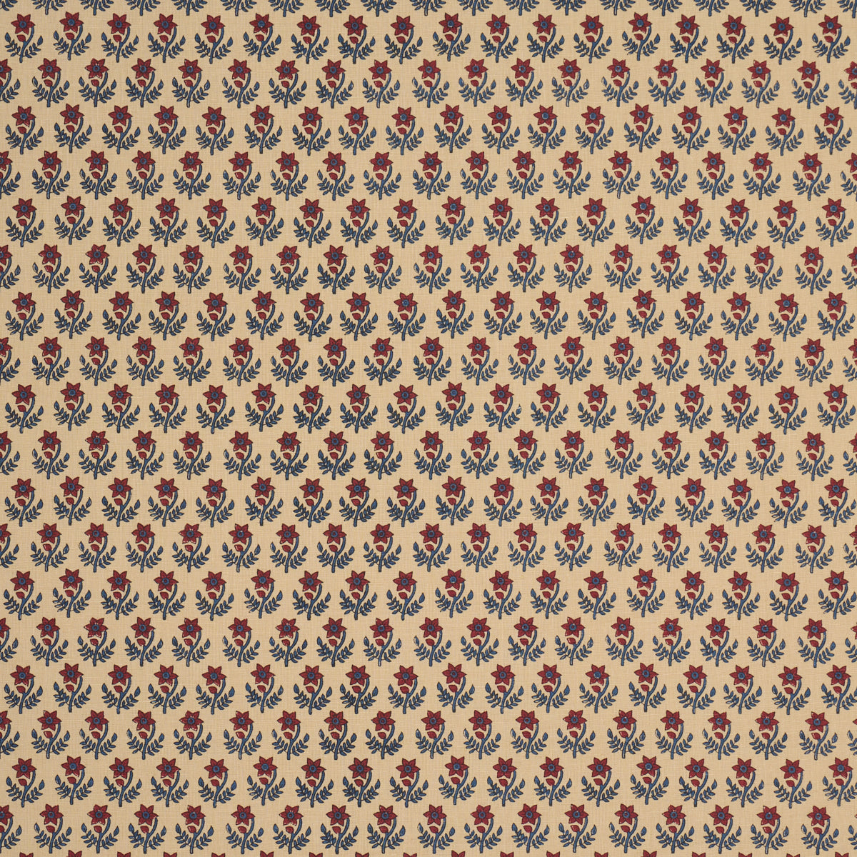 Purchase 183291 | Amisha Hand-Print, Red & Indigo - Schumacher Fabric