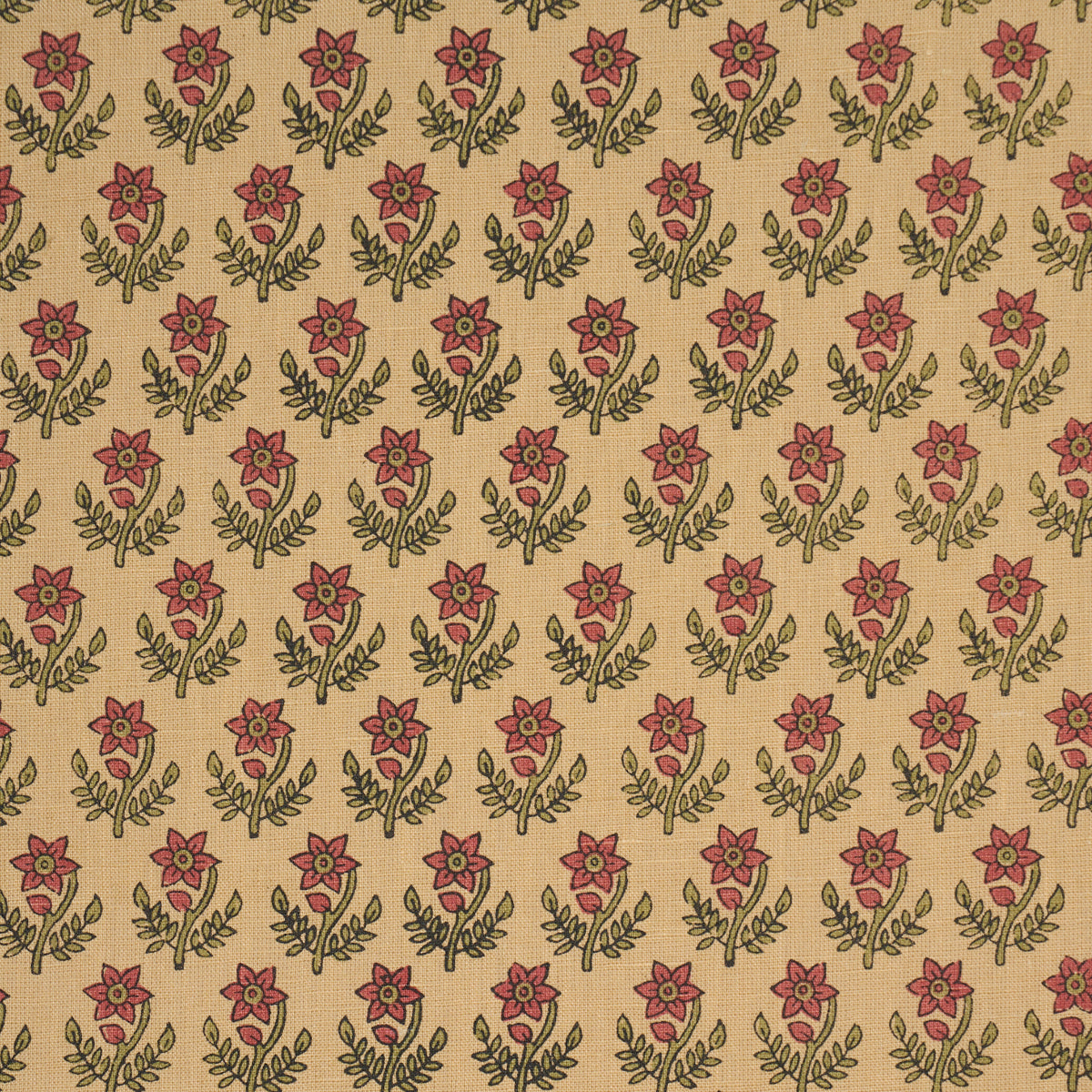 Purchase 183292 | Amisha Hand-Print, Red & Mustard - Schumacher Fabric