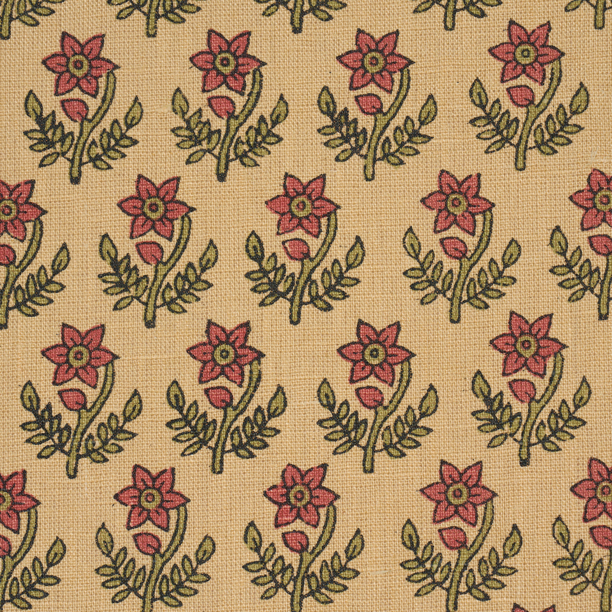 Purchase 183292 | Amisha Hand-Print, Red & Mustard - Schumacher Fabric