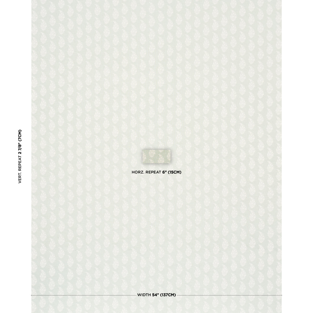 Purchase 183320 | Kaia Paisley Hand-Print, Celadon - Schumacher Fabric