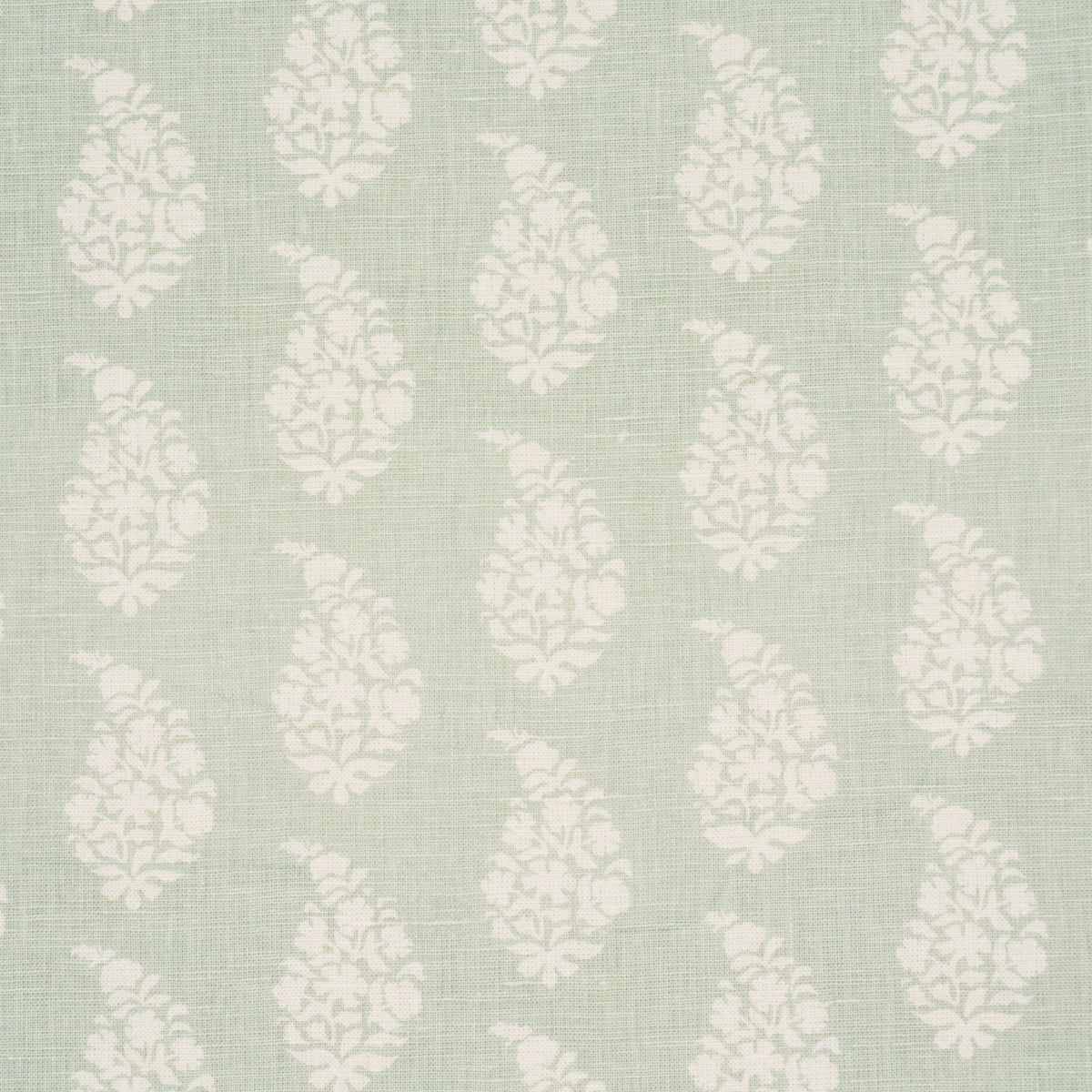 Purchase 183320 | Kaia Paisley Hand-Print, Celadon - Schumacher Fabric