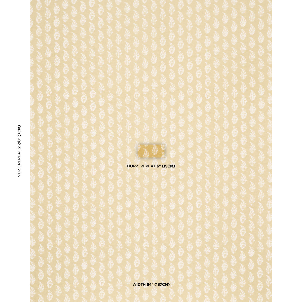 Purchase 183322 | Kaia Paisley Hand-Print, Yellow - Schumacher Fabric