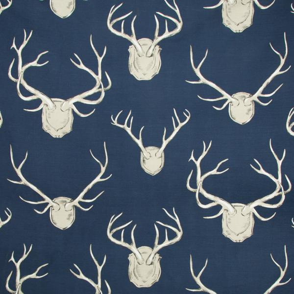 Sample 2009143.50.0 Antlers, Navy Multipurpose Fabric by Lee Jofa