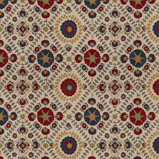 Looking 2012106.519 Indigo/Red Upholstery by Lee Jofa Fabric
