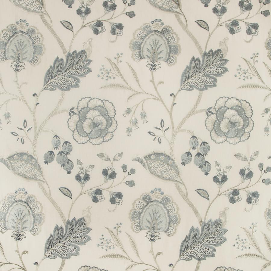 View 2019100.115.0 Aston Embroidery Blue Botanical by Lee Jofa Fabric