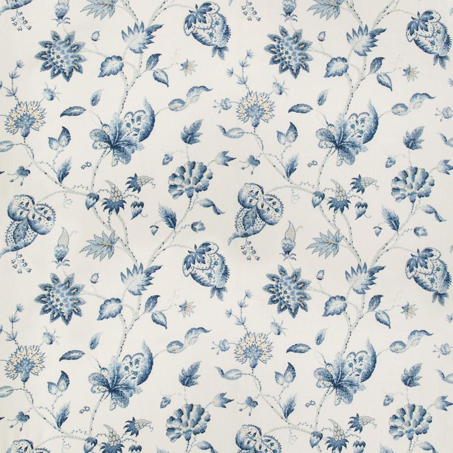 Sample 2019105.150.0 Hollin Print Blue Botanical Lee Jofa Fabric