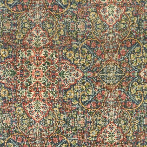 Sample 2019109.195.0 Bromley Print Multi Color Medallion Lee Jofa Fabric