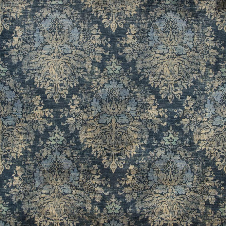 Sample 2019122.515.0 Alma Velvet Blue Damask Lee Jofa Fabric