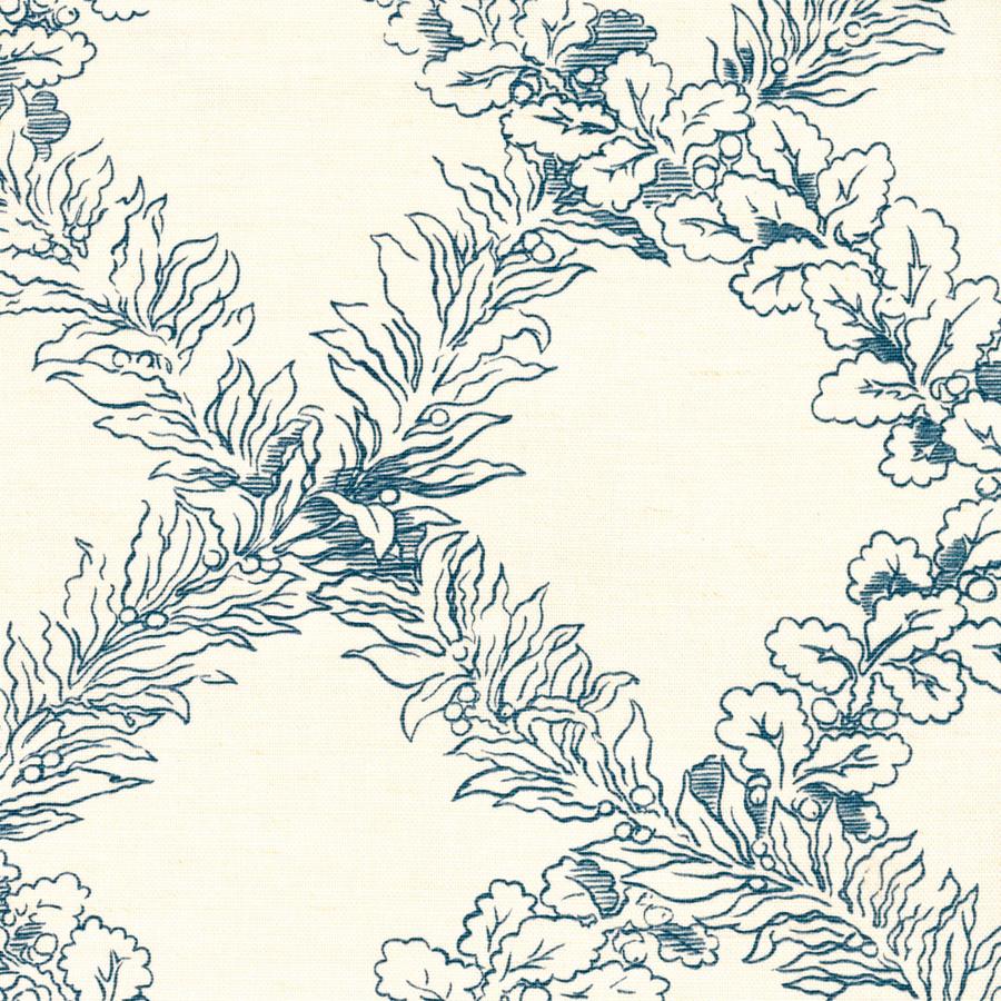 Looking 2020138.150.0 Leaf Trellis Blue Botanical by Lee Jofa Fabric