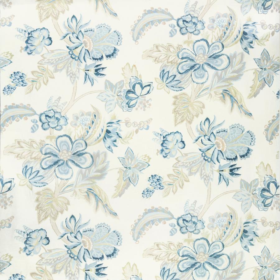Sample 2020191.523.0 Augustine Print Blue Botanical Lee Jofa Fabric
