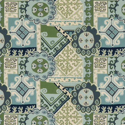 Find 2020193.1353 Batangas Print Aqua Leaf Modern by Lee Jofa Fabric