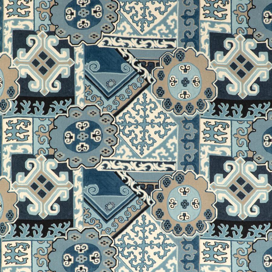 Sample 2020193.505.0 Batangas Print, Blue Slate by Lee Jofa Fabric