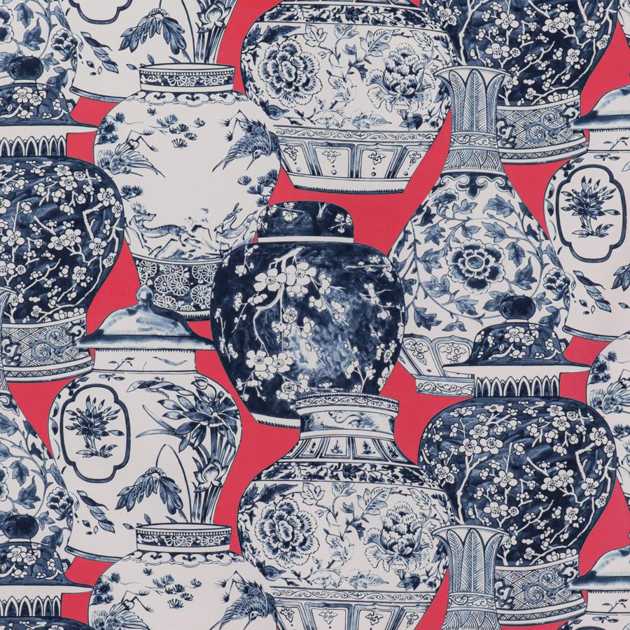 Sample 2020194.1950.0 Pandan Print, Chili Blue by Lee Jofa Fabric