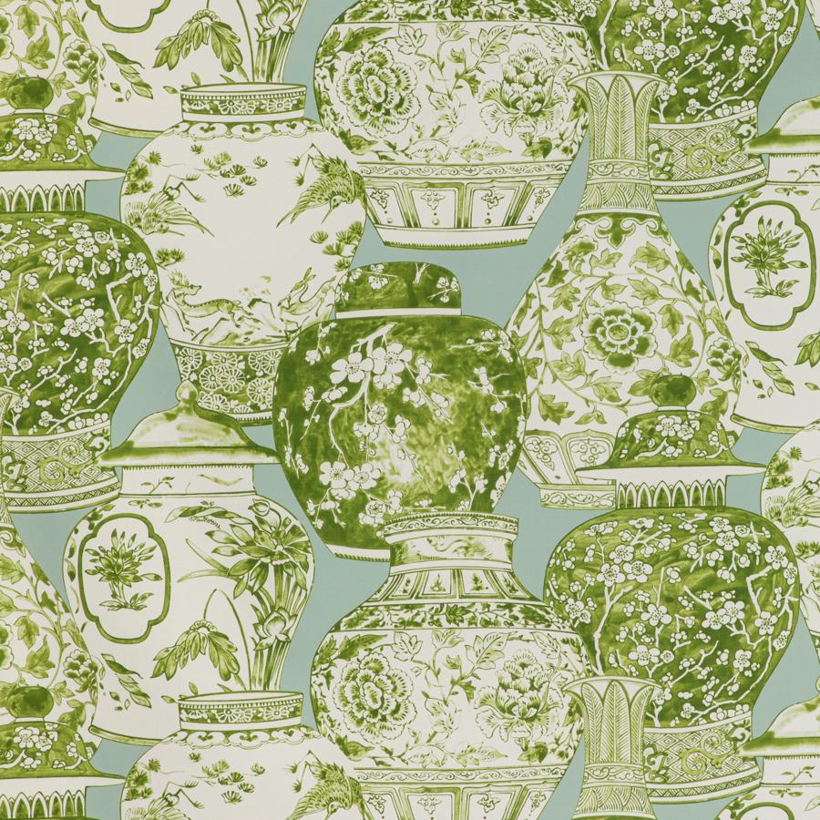 Sample 2020194.2313.0 Pandan Print, Mist Jade by Lee Jofa Fabric