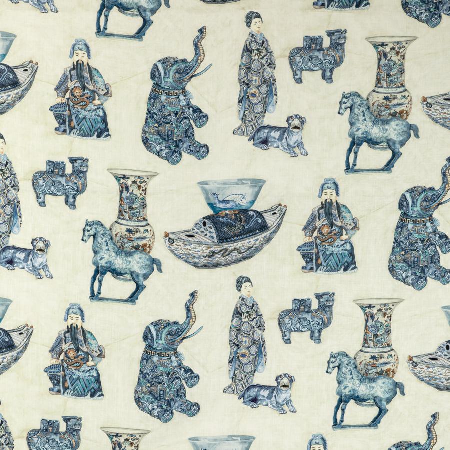 Sample 2020195.5016.0 Tambelan Print, Porcelain by Lee Jofa Fabric