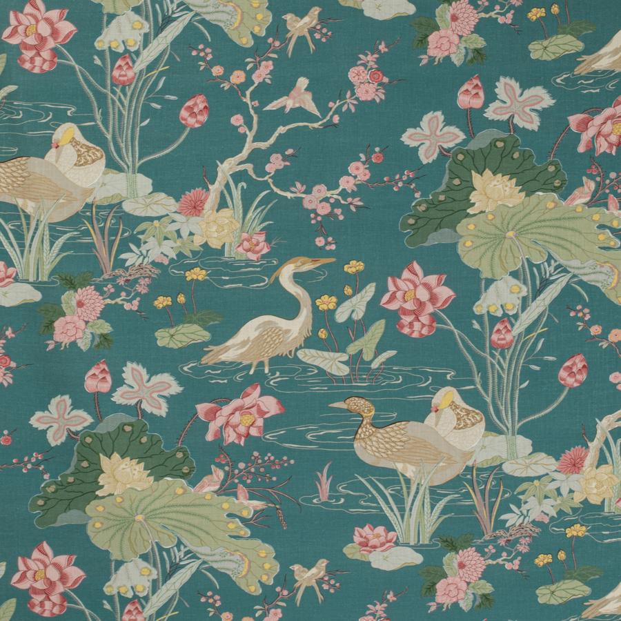 Sample 2020198.357.0 Luzon Print, Lagoon by Lee Jofa Fabric