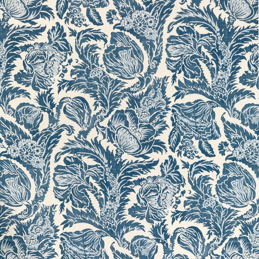 Find 2020205.515 Marion Print Denim Botanical Florals by Lee Jofa Fabric