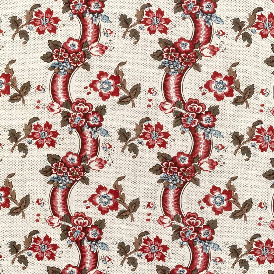 View 2020217.195 Benday Print Red Blue Botanical by Lee Jofa Fabric