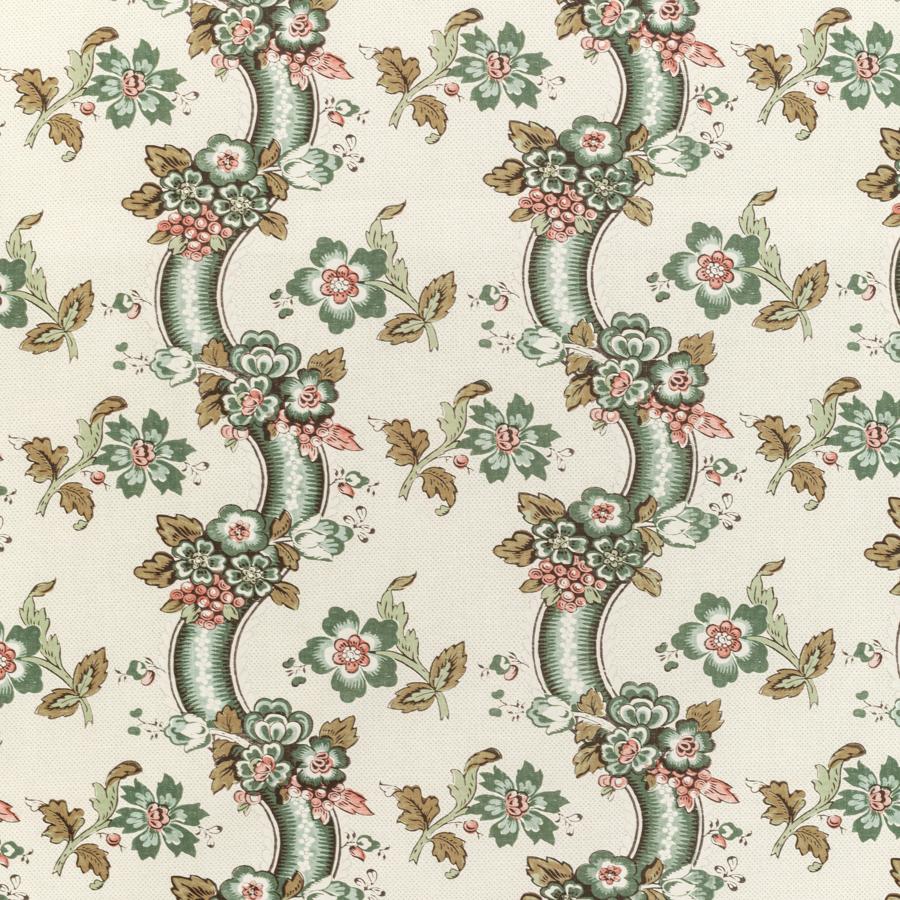 Sample 2020217.317.0 Benday Print, Green Rose by Lee Jofa Fabric