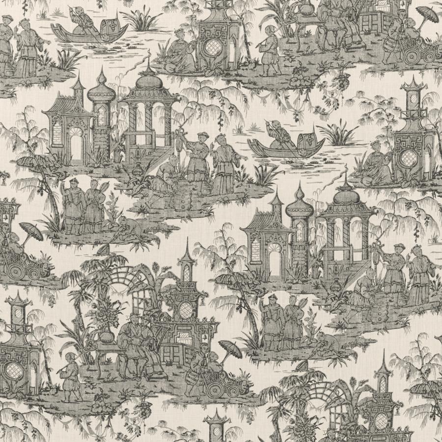 Sample 2020224.816.0 Pagoda Toile, Coal by Lee Jofa Fabric