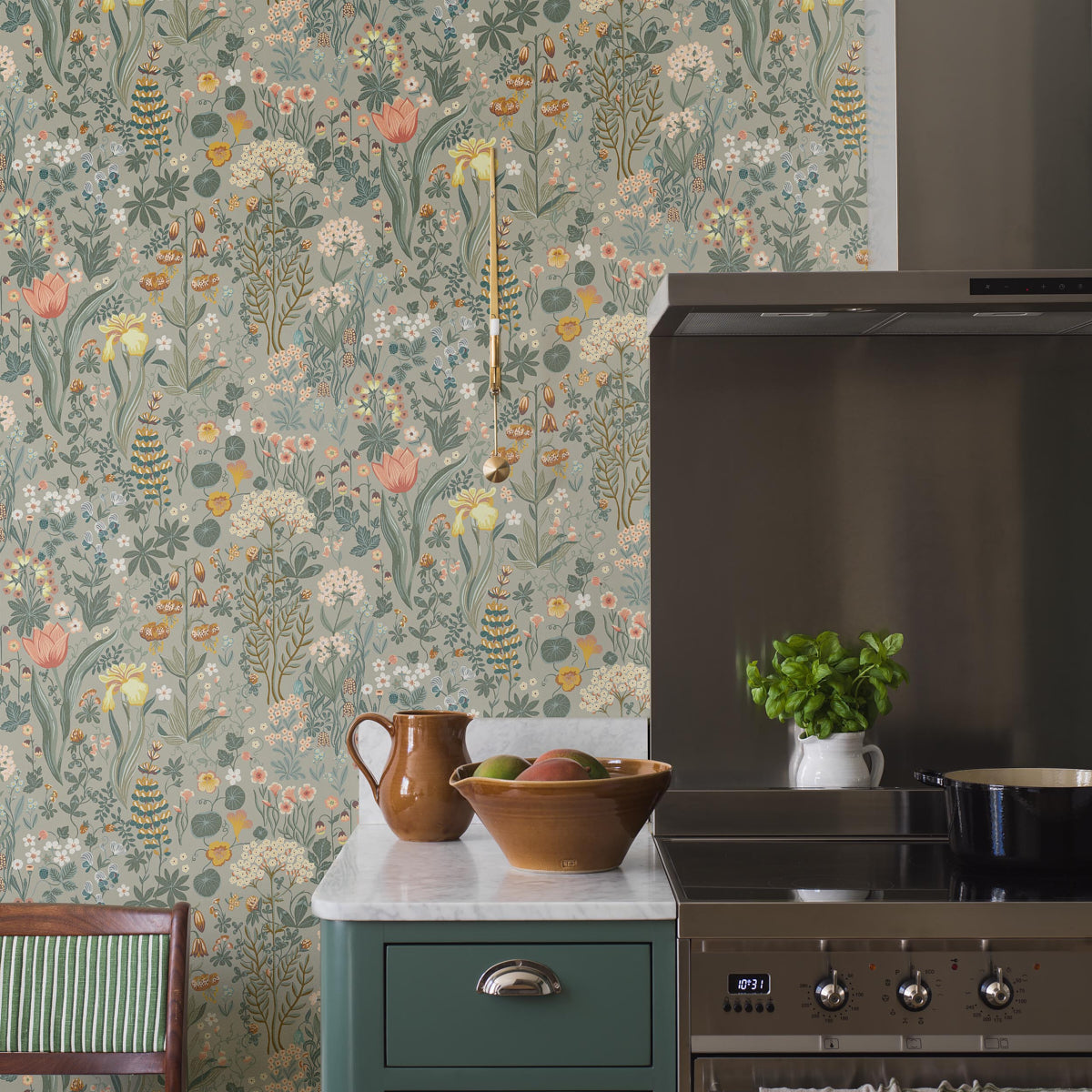 Purchase 2054 | Blomsterhav, Taupe - Borastapeter Wallpaper