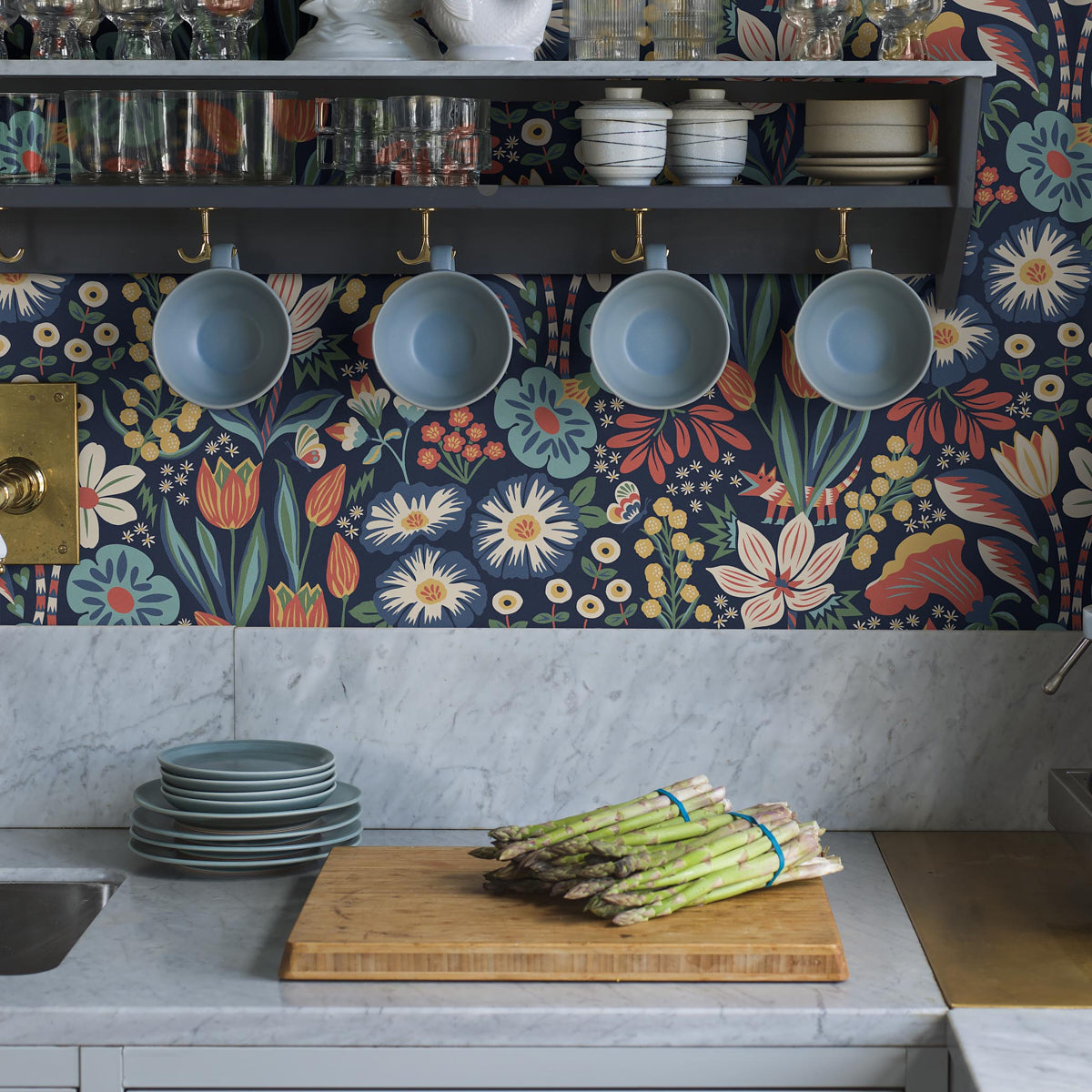 Purchase 2095 | Trädgården, Midnight Multi - Borastapeter Wallpaper