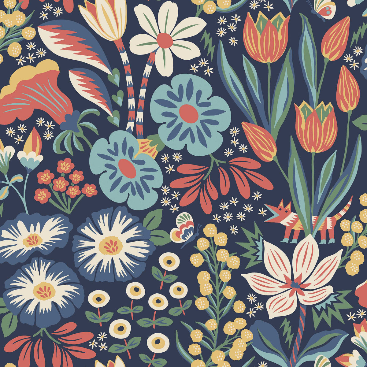 Purchase 2095 | Trädgården, Midnight Multi - Borastapeter Wallpaper