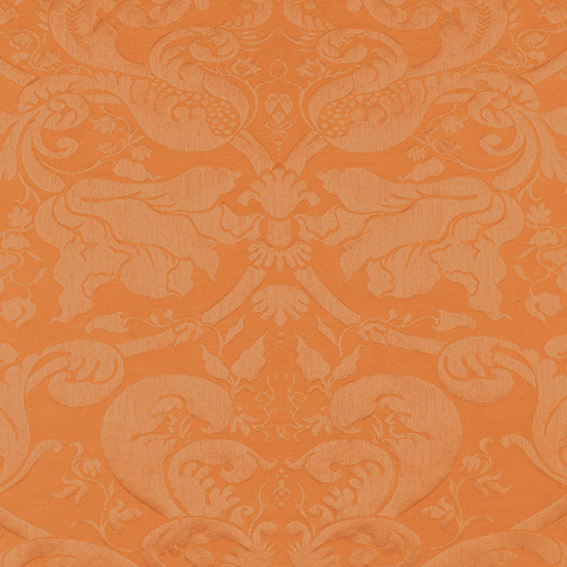 Purchase 22553 | Gavotte Brocatelle Damask, Terracotta - Schumacher Fabric