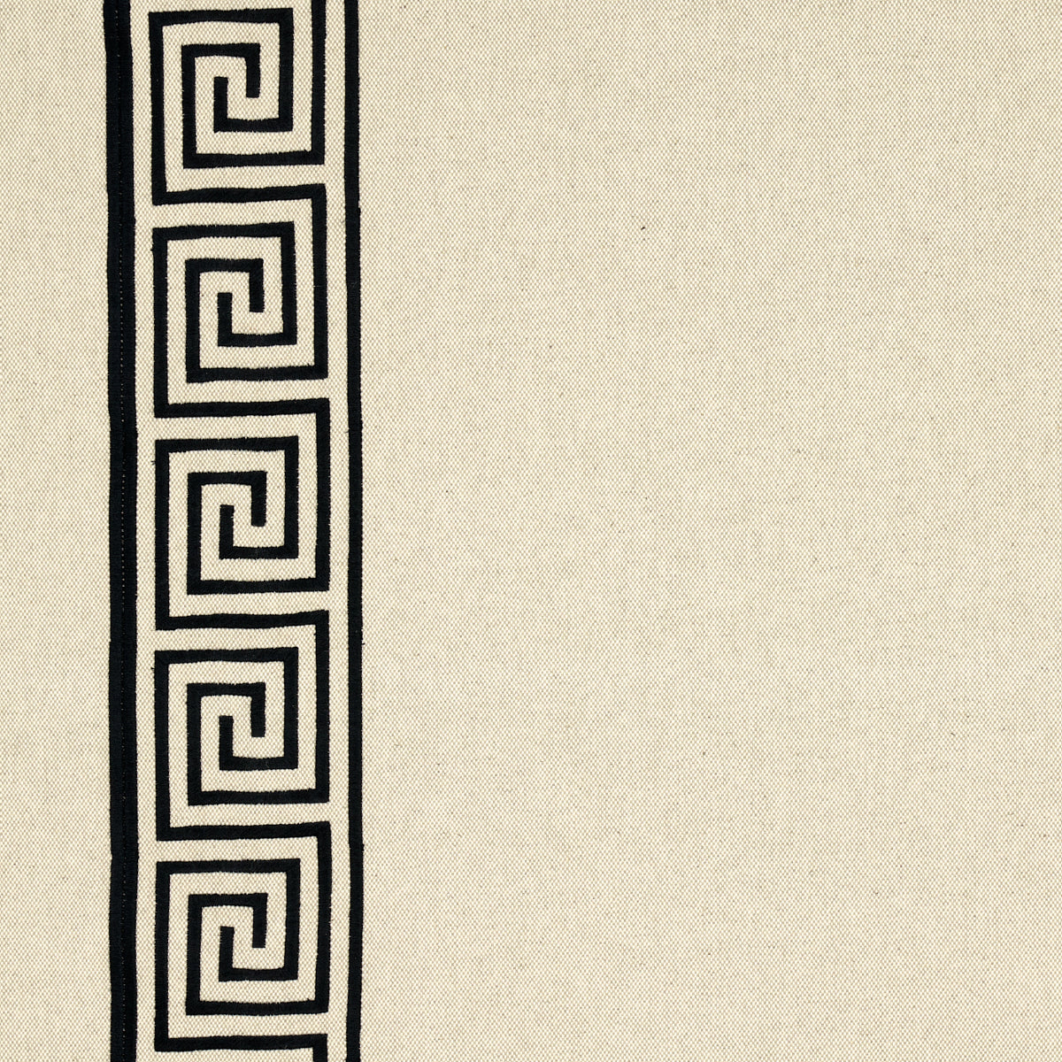 Buy 25801 Greek Key Embroidery Pebble And Black by Schumacher Fabric